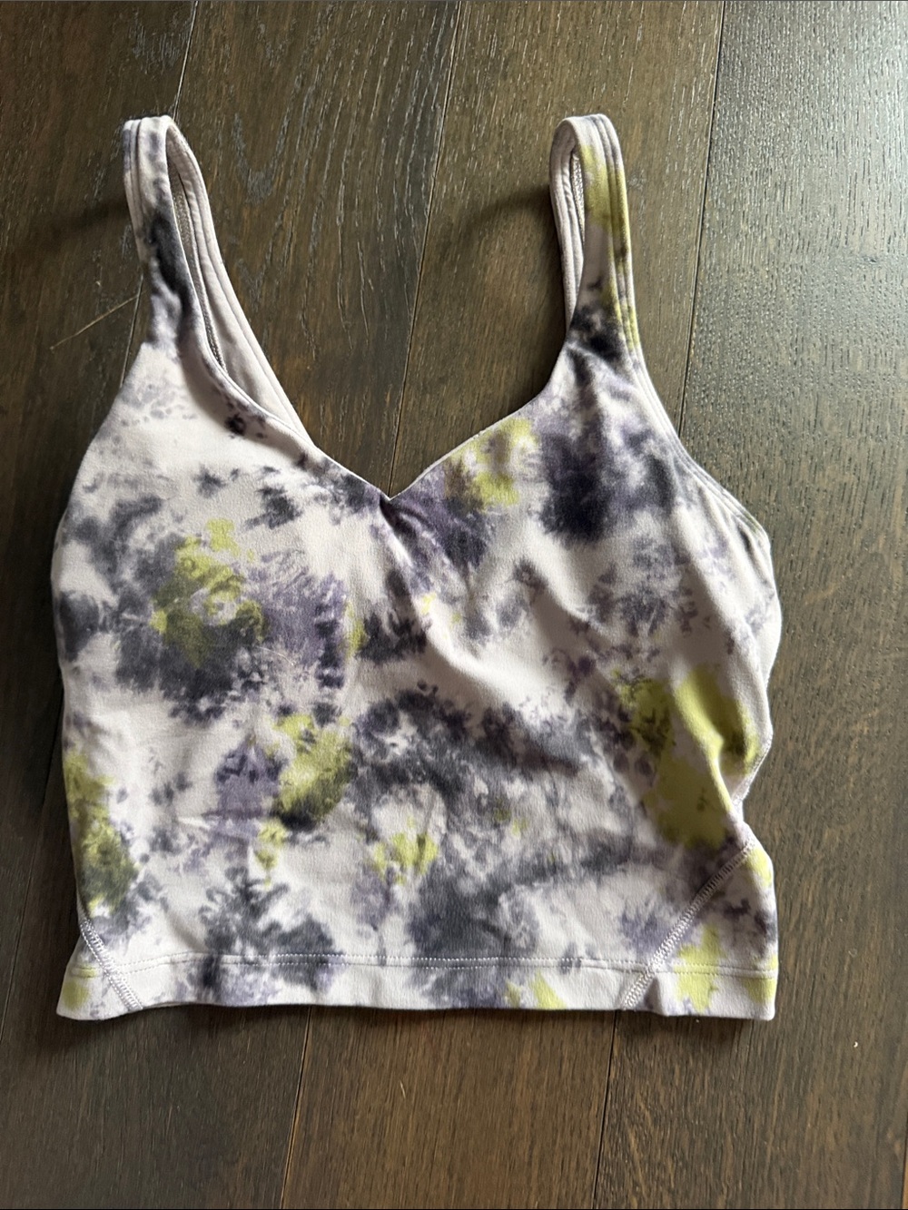 lululemon athletica Lavender, Gray & Yellow Tie-Dye Sports Bra / Crop Top